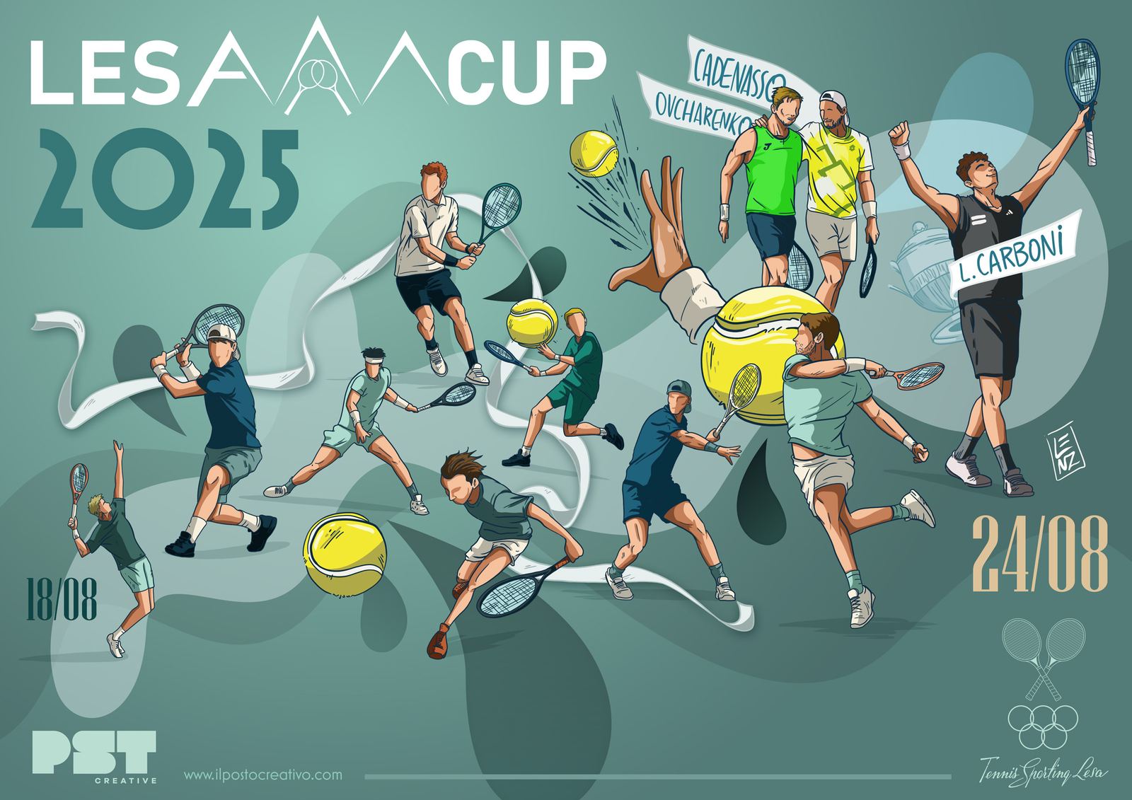 Illustrazione Lesa Cup 2025 con i protagonisti del torneo
